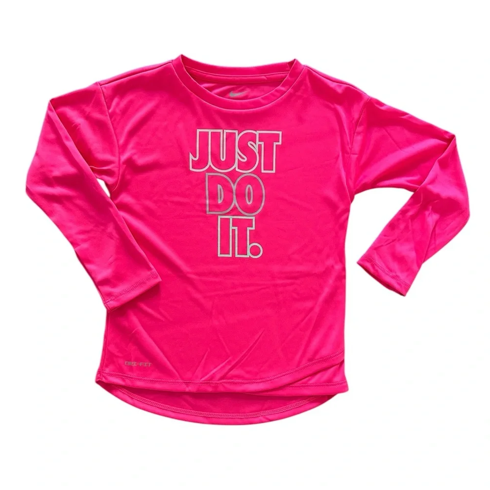 Nike Dri-Fit Pink Long Sleeve Top & Leggings Set Girls Size 4T NWT - Picture 2 of 10